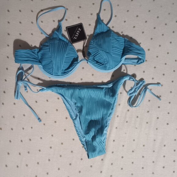 NWT Zaful underwire textured bikini set L Large - Picture 6 of 10